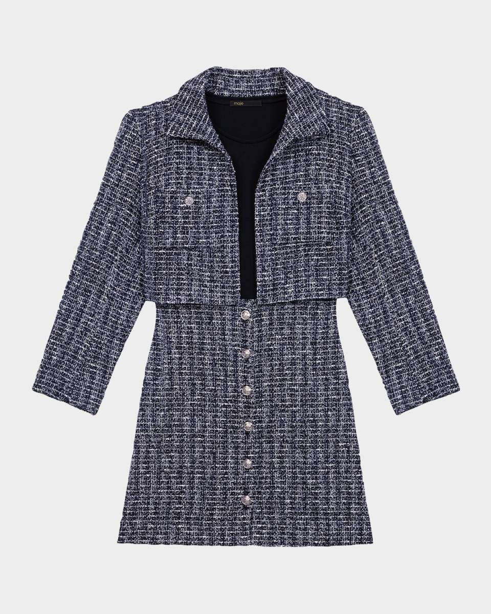 Ritanele Two-in-One Tweed Mini Dress